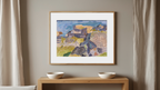 Edvard Weie – Streetlife near a Harbour Poster | Danish Expressionist Urban Landscape Print - Hakyarts