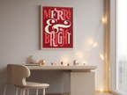 Merry & Bright – Christmas Poster - Hakyarts