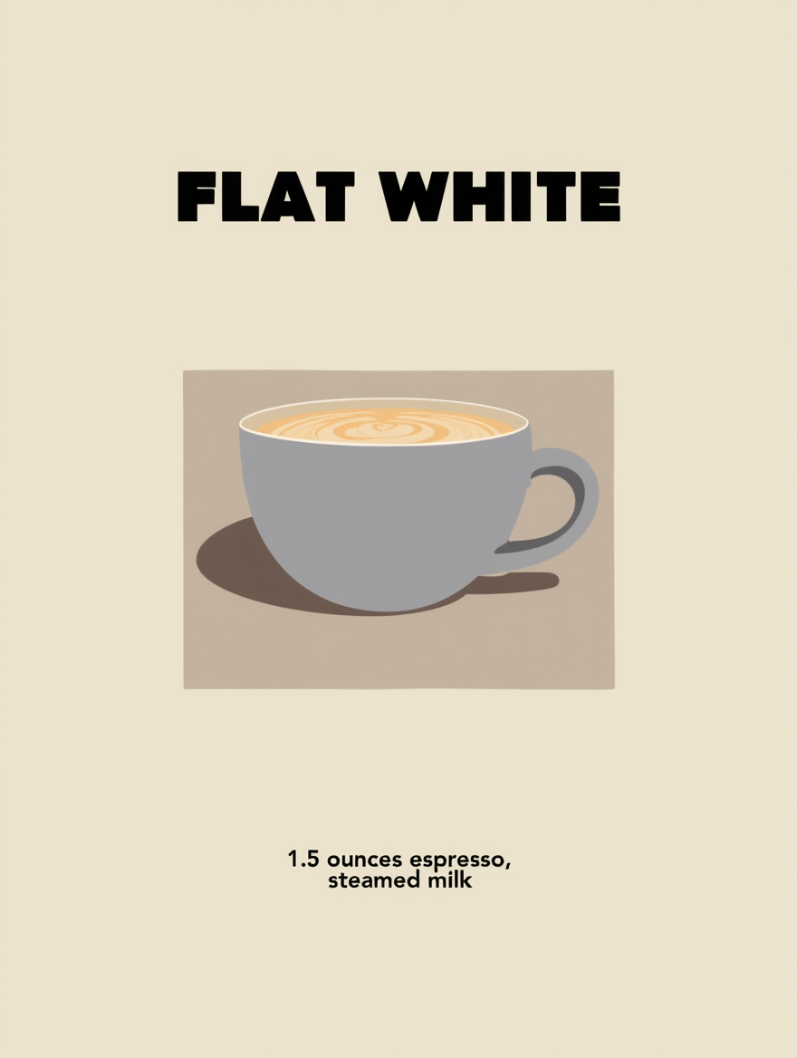Flat White – Modern Coffee Art Print for Home or Office