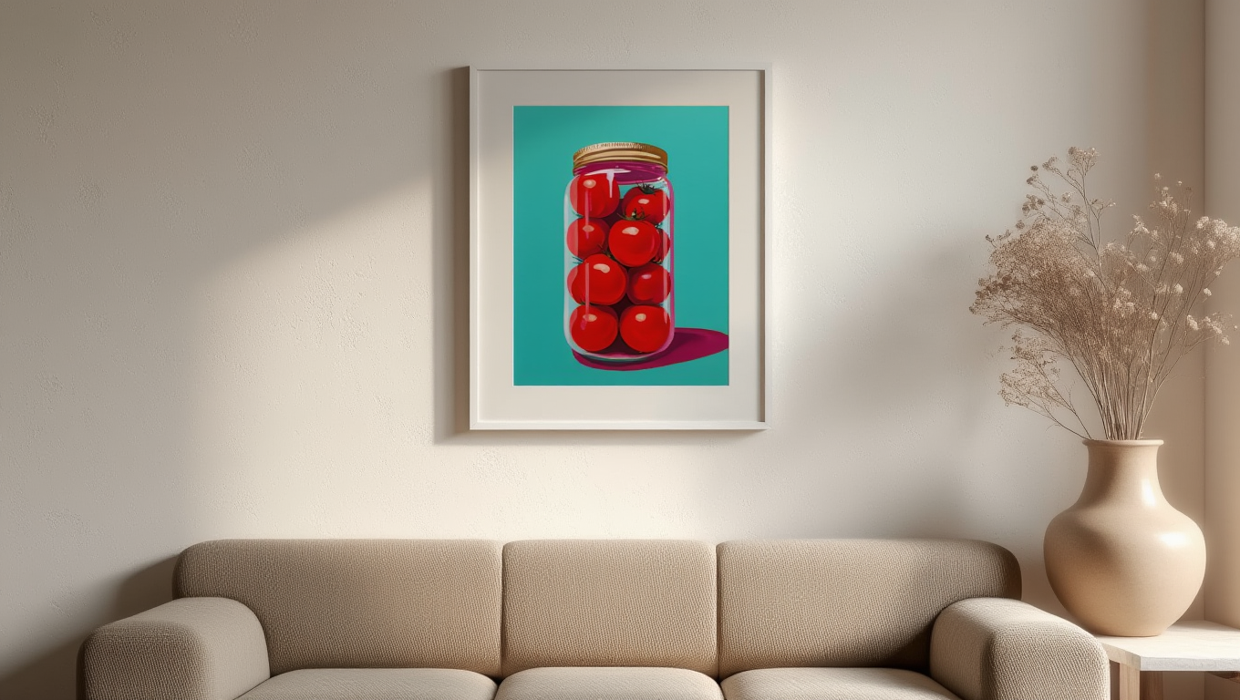 Pop Art Tomatoes Jar – Vibrant Kitchen Wall Art Print