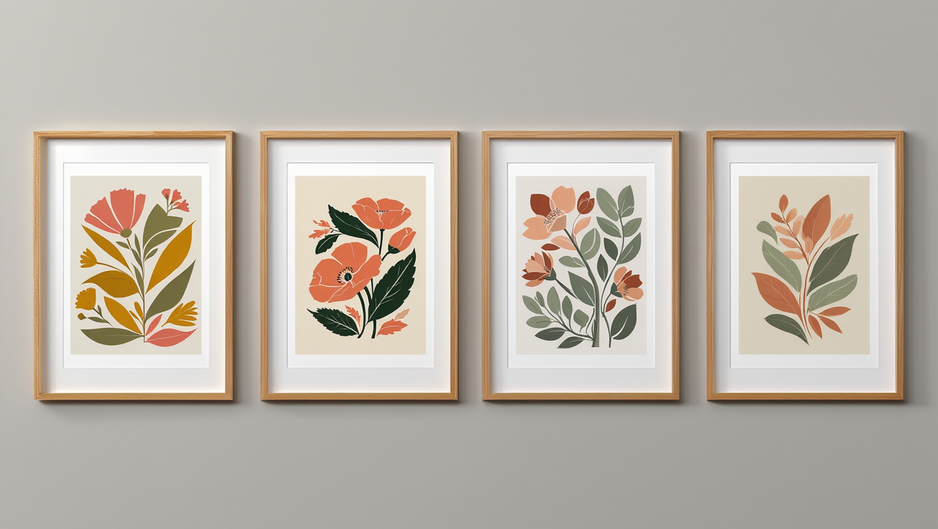 Earthy Boho Botanical –  4 Prints