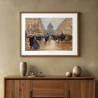 Boulevard Saint-Michel by Jean-François Raffaëlli – Impressionist Paris Street Scene Art Print