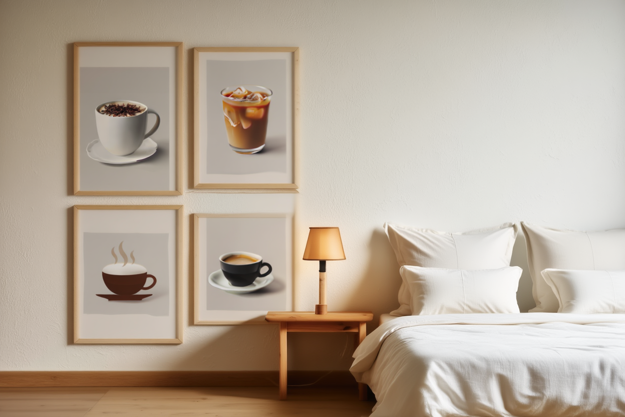 4 Coffee Posters – Minimalist Café Wall Art Prints