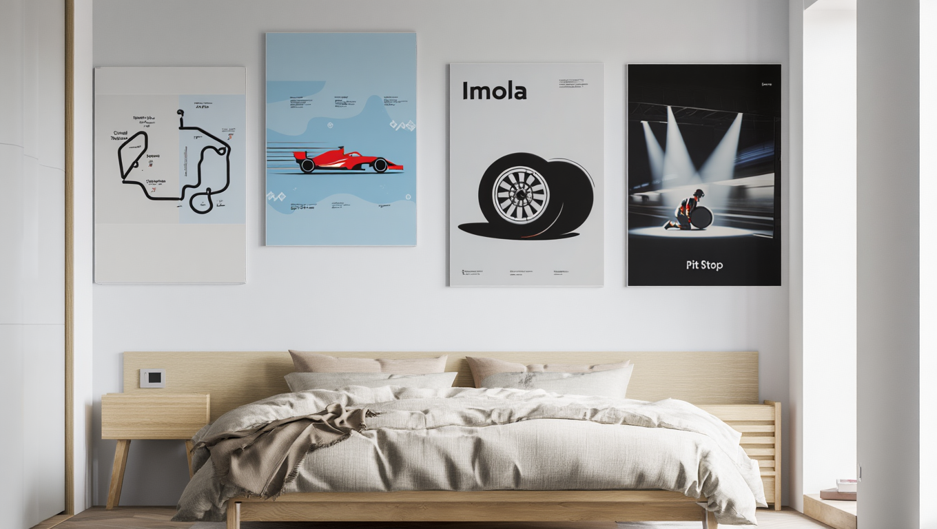 Nordic F1 Motorsport Gallery – Light Grey Scandinavian Living Room Set of 4