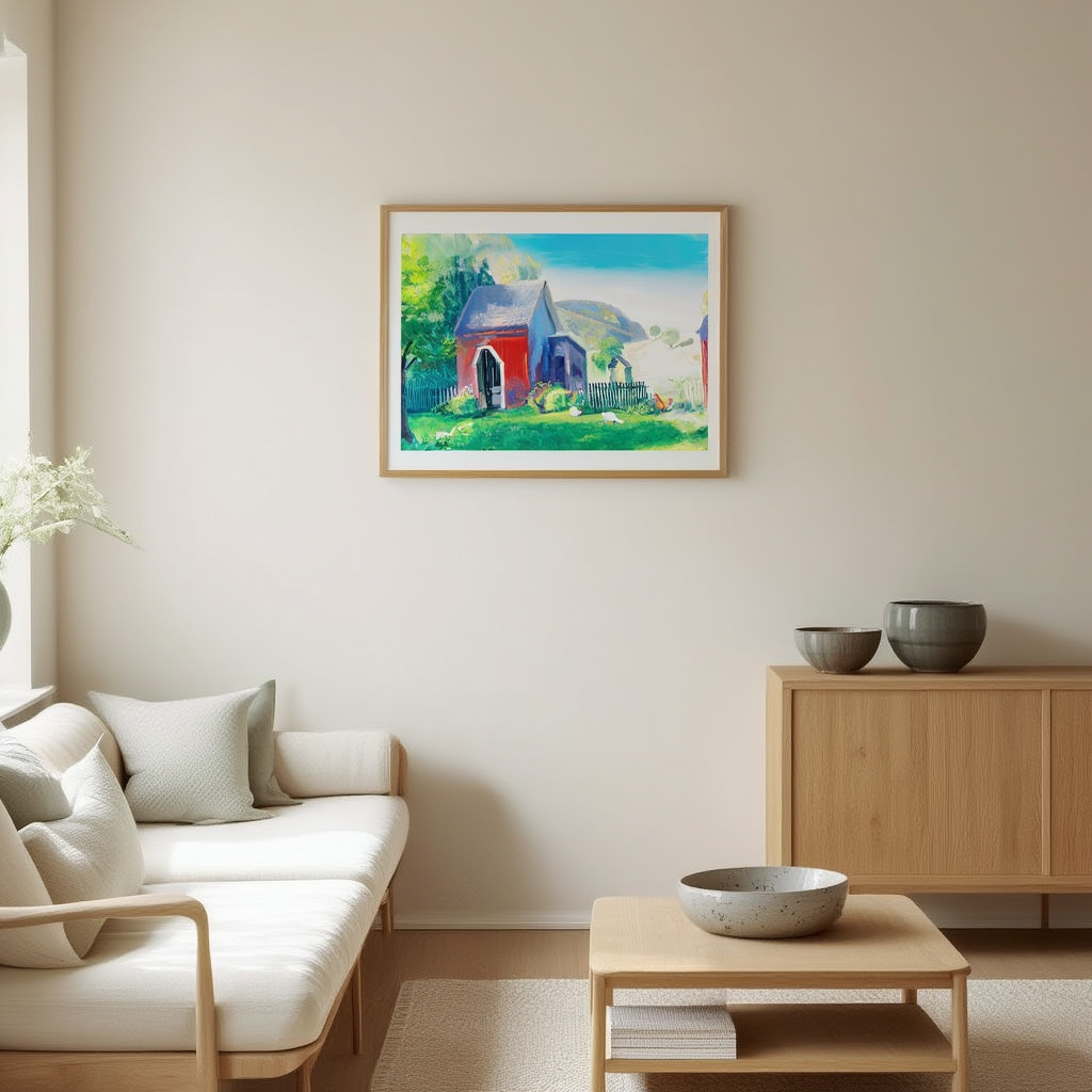 Barnyard and Chickens (1924) by George Wesley Bellows – Vintage American Farm Scene Art Print