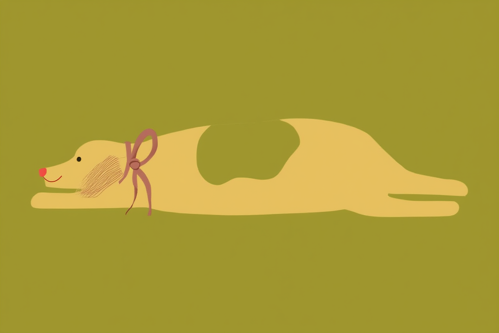 Tranquil Companion – Dog Laying on the Ground Poster | Contemporary Animal Figurative Art Print - Hakyarts