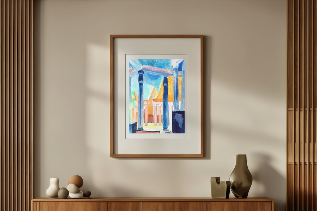 Scenedesign til Kleopatra-objekt af Robert Delaunay – Vintage fransk orfisme-kunsttryk