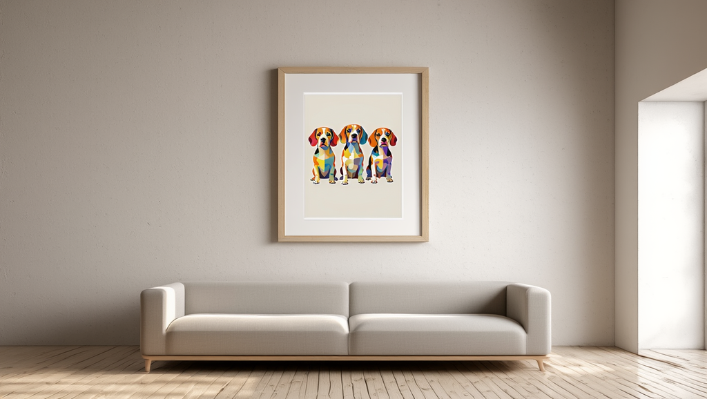 Geometric Beagles Poster
