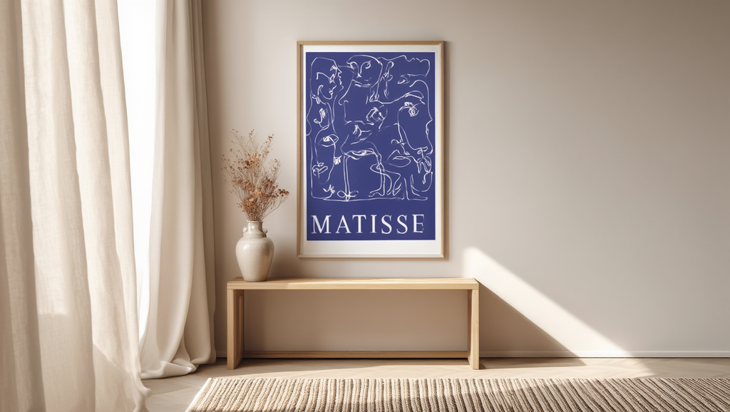 Matisse – Yves Klein Blue Abstract Faces – Art Print