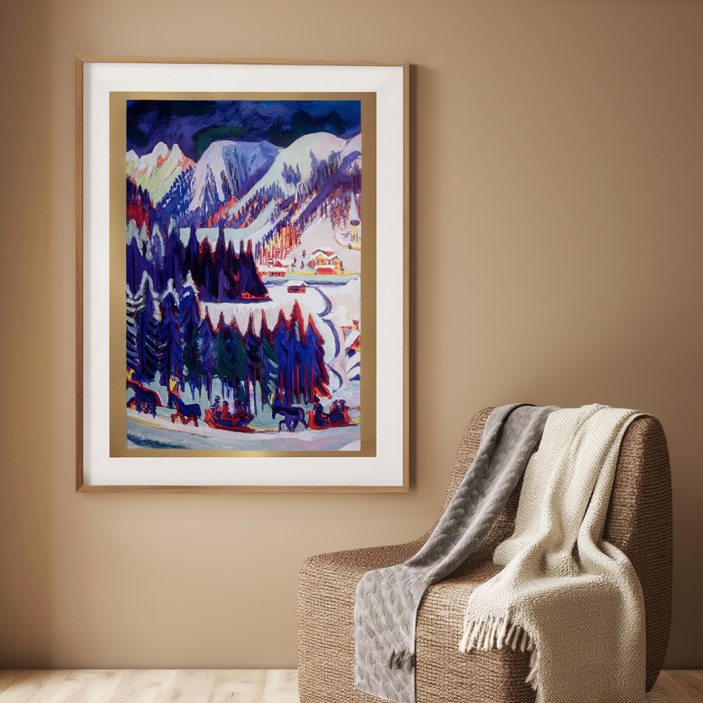 Sertigtal in Autumn – Ernst Ludwig Kirchner Poster | Expressionist Alpine Landscape Art Print