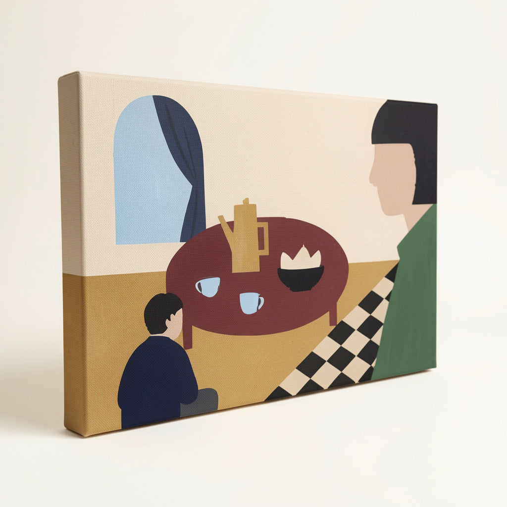 Canvas Print Bowl Cut Figurative | Contemporary Portrait Wall Art