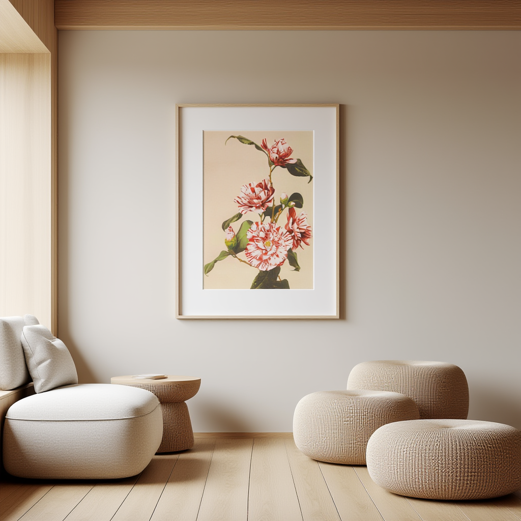 Ogawa Kazumasa - Striped Camellias