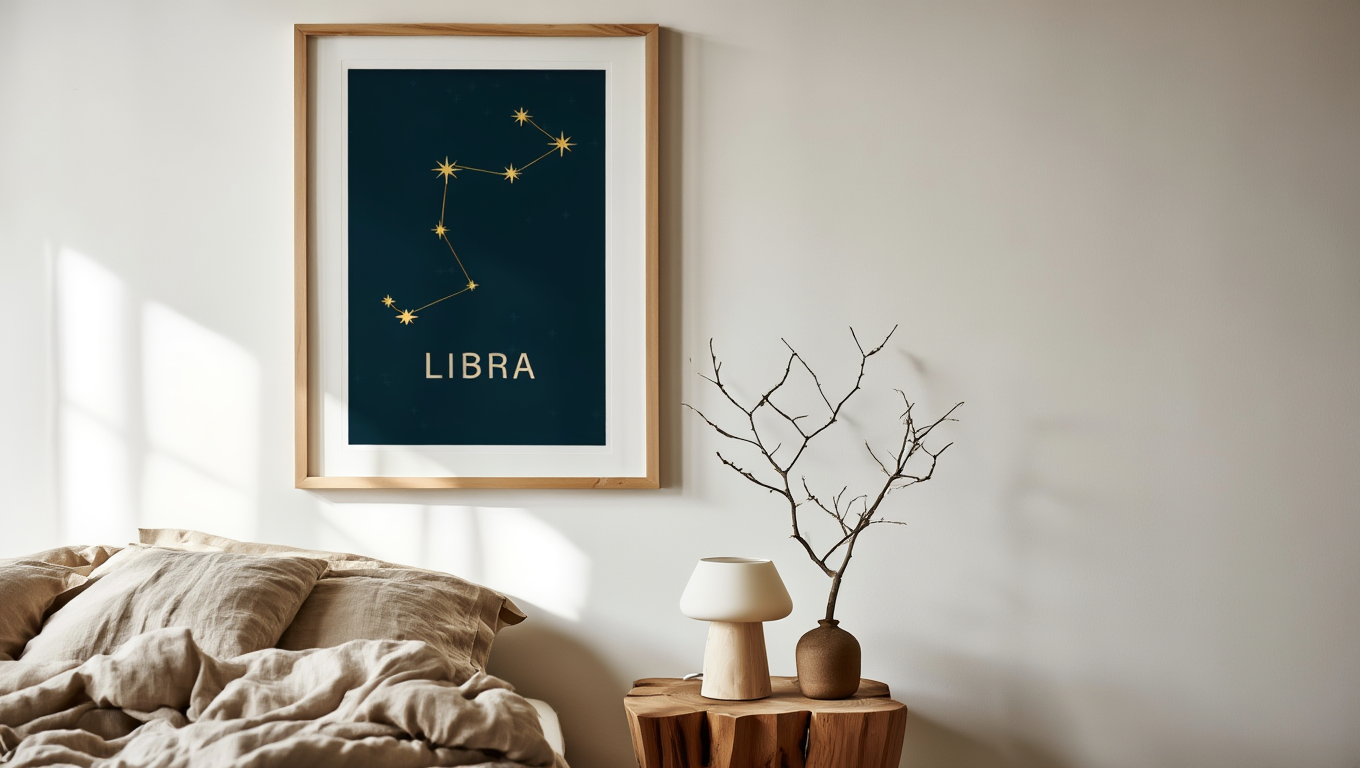 Star Sign Libra Poster | Zodiac Wall Art Print