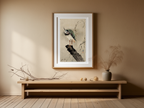 Lapwing on Tree Slump – Ohara Koson Poster | Japanese Nature Art Print - Hakyarts
