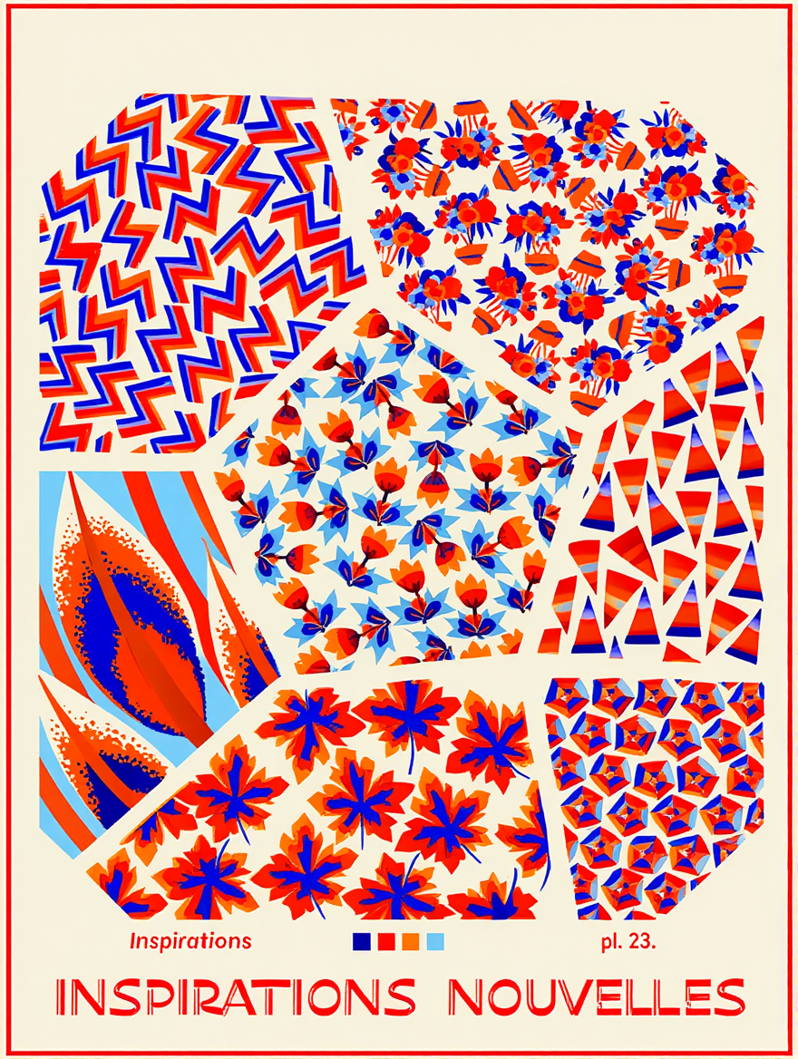 Seven Compositions: Plant Life and Geometric – André Durenceau (1928) | Botanical & Geometric Art Print