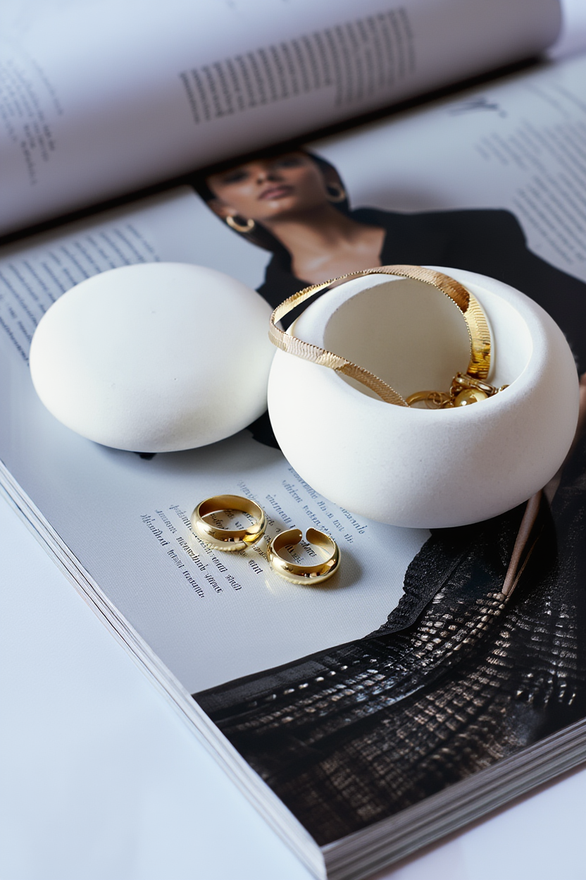 Minimalist Small Storage Box with Lid – White Cream  Home Decor