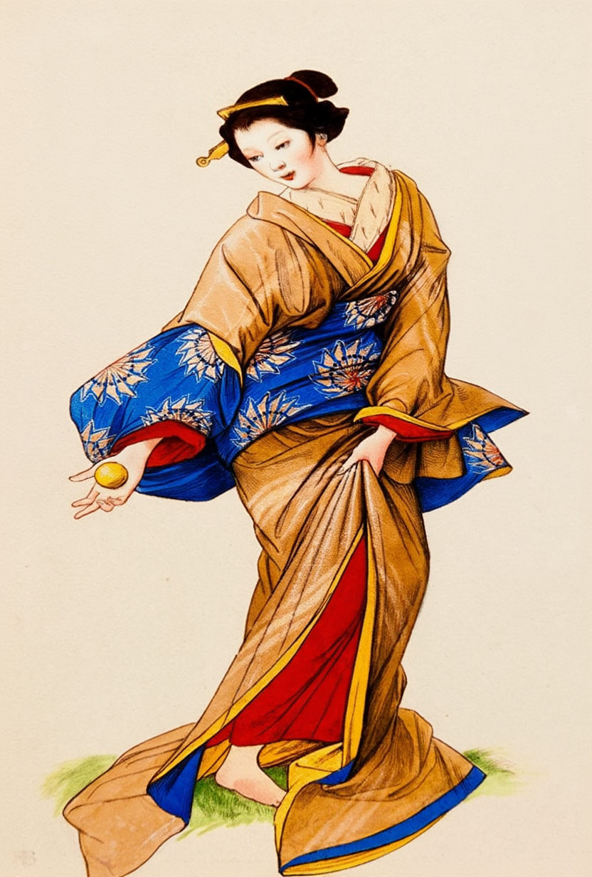 Geisha by Eduard von Steinle – 19th-Century Figurative Art Print - Hakyarts
