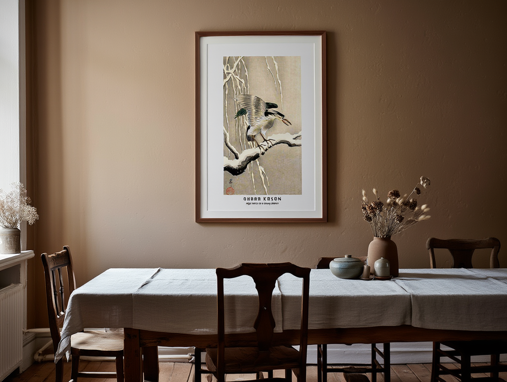 Ohara Koson - Night Heron on a Snowy Branch Poster