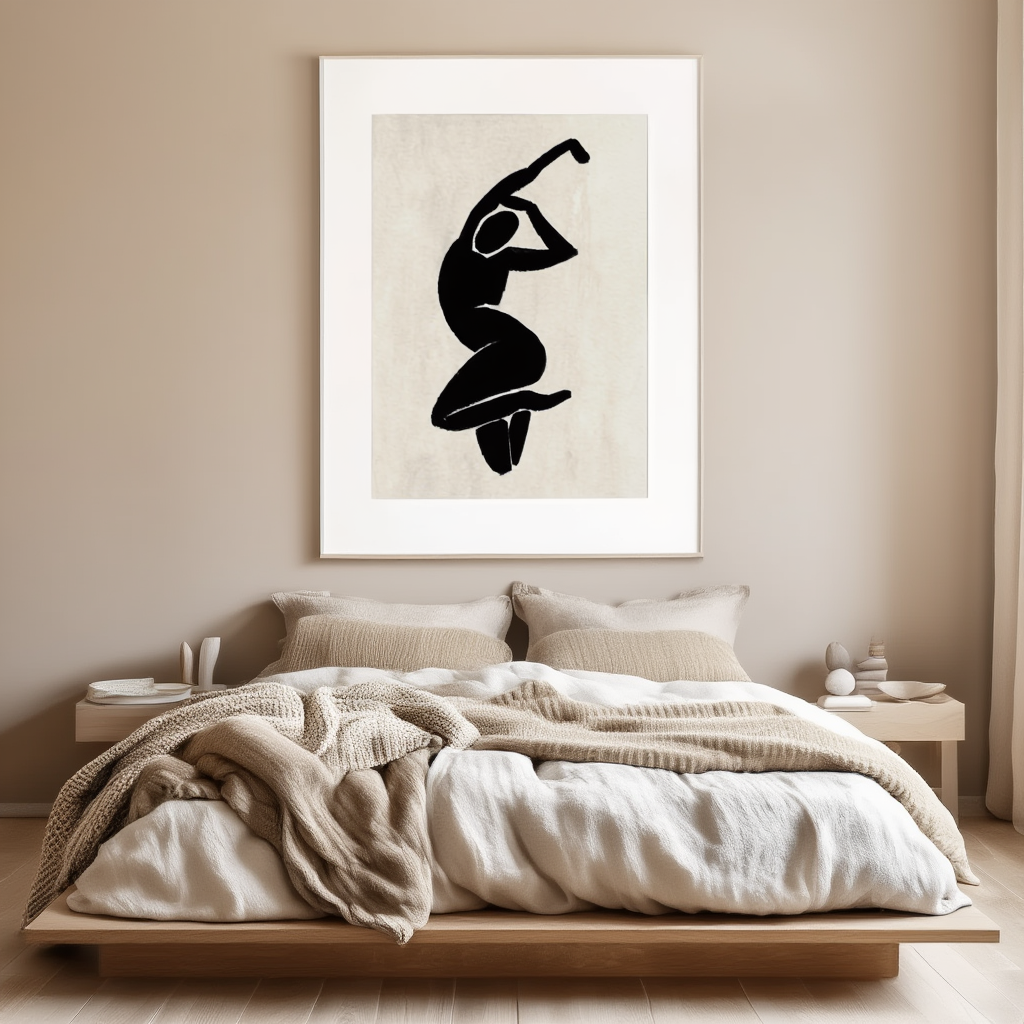 Dancing Shadow Poster - Minimal Abstract Wall Art Print