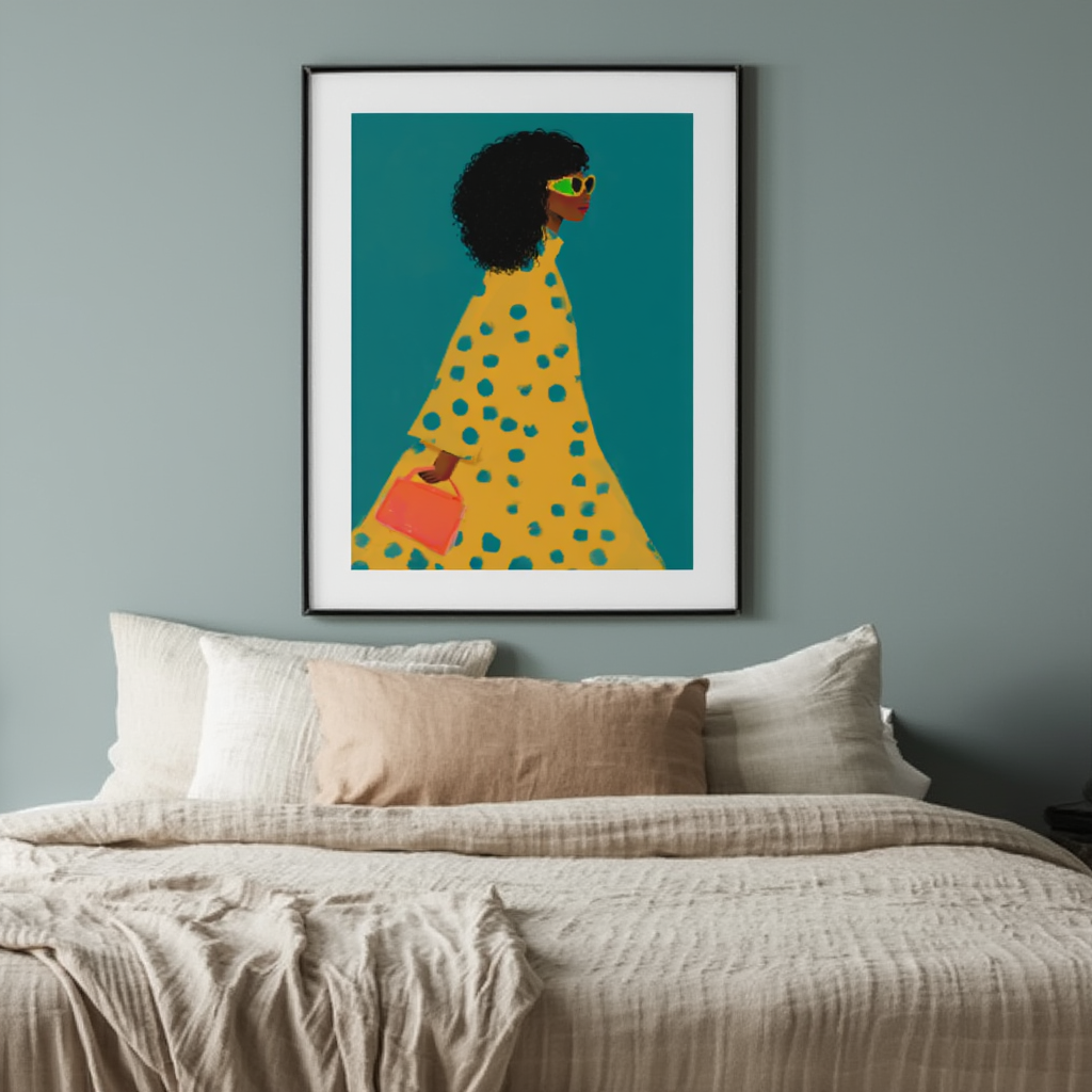 Confident Colourful Black Woman – Minimalist Abstract Portrait