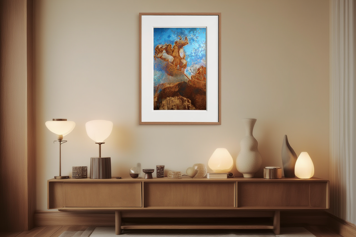 The Chariot of Apollo by Odilon Redon – Surreal Figurative Art Print