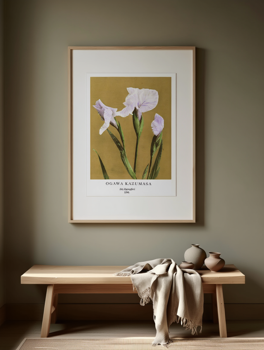 Iris Kæmpferi by Ogawa Kazumasa – Elegant Japanese Botanical Print