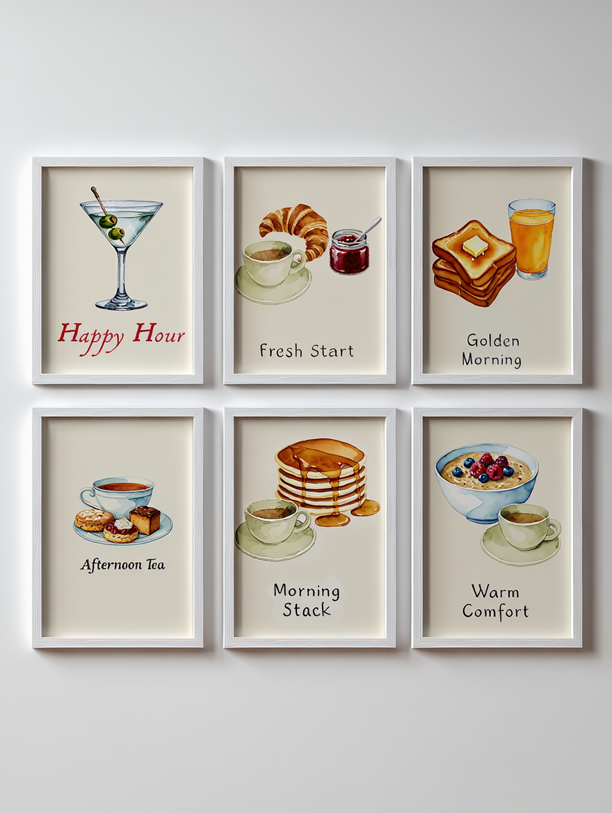 Breakfast Drinks – Set of 6 Prints
