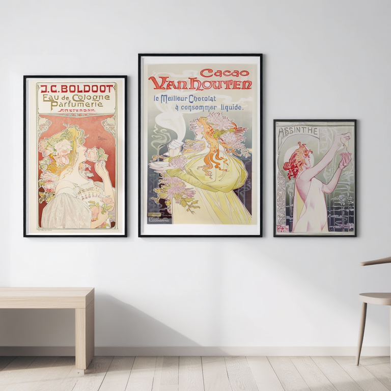 Henri Privat-Livemont – 3-Piece Vintage Art Print Set