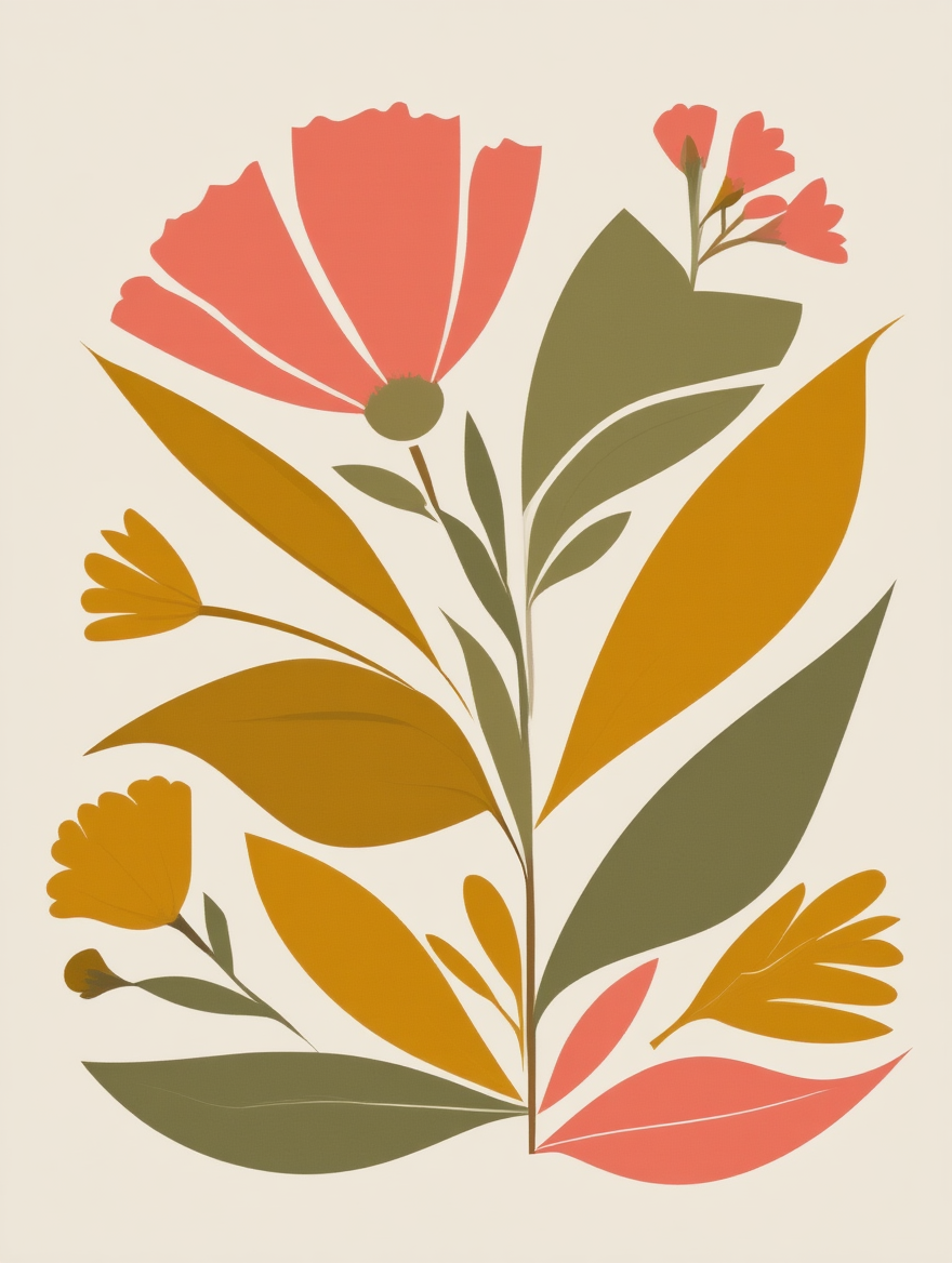 Earthy Boho Botanical –  4 Prints