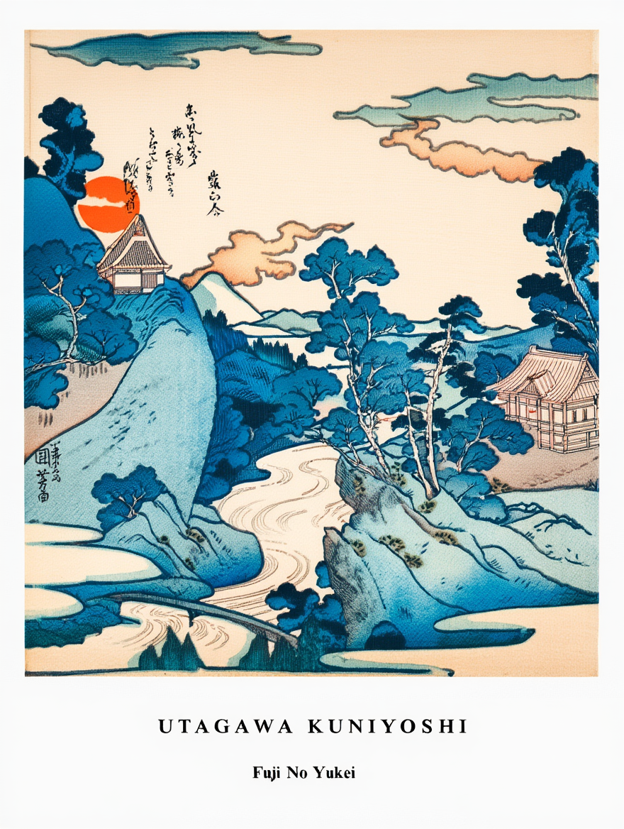 Utagawa Kuniyoshi – Fuji No Yukei Poster – Iconic Ukiyo-e Japanese Art Print