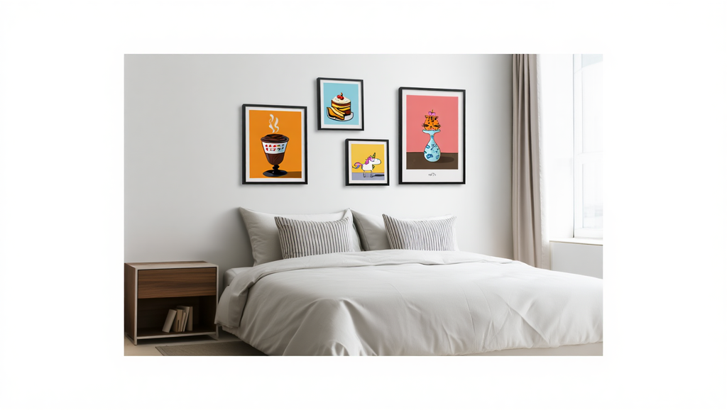 Abstract Cartoon Mix – Dining Room Set of 4 Modern Prints