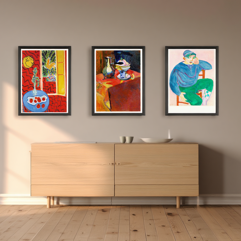 Figurative Matisse-Inspired Wall Art Set – 3 Realistic Prints