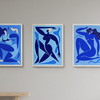 Abstract Blue Matisse Line Girl – Set of 3 - Hakyarts