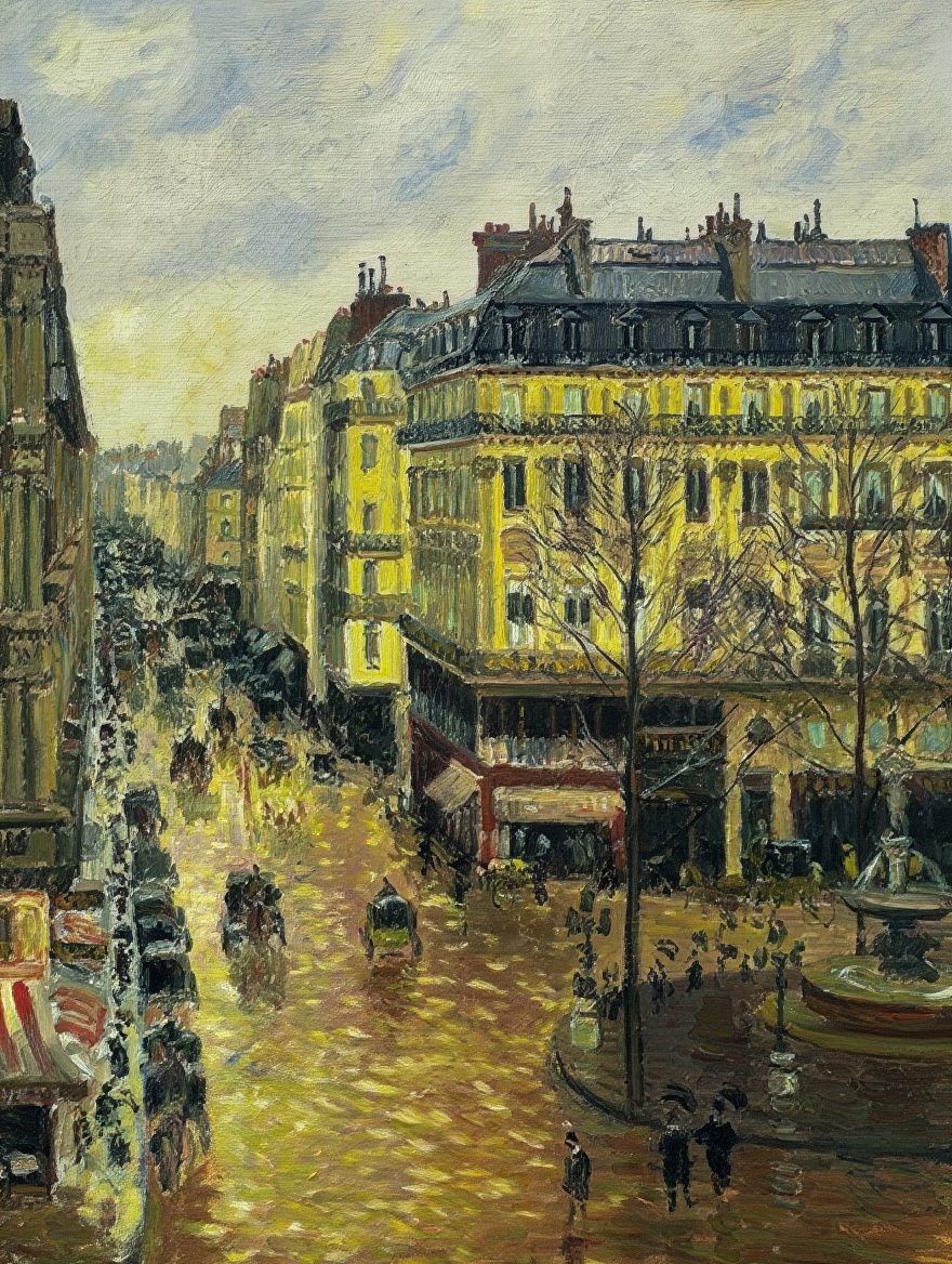 Camille Pissarro - Rue Saint-Honoré, dans l'après-midi. Effet de pluie