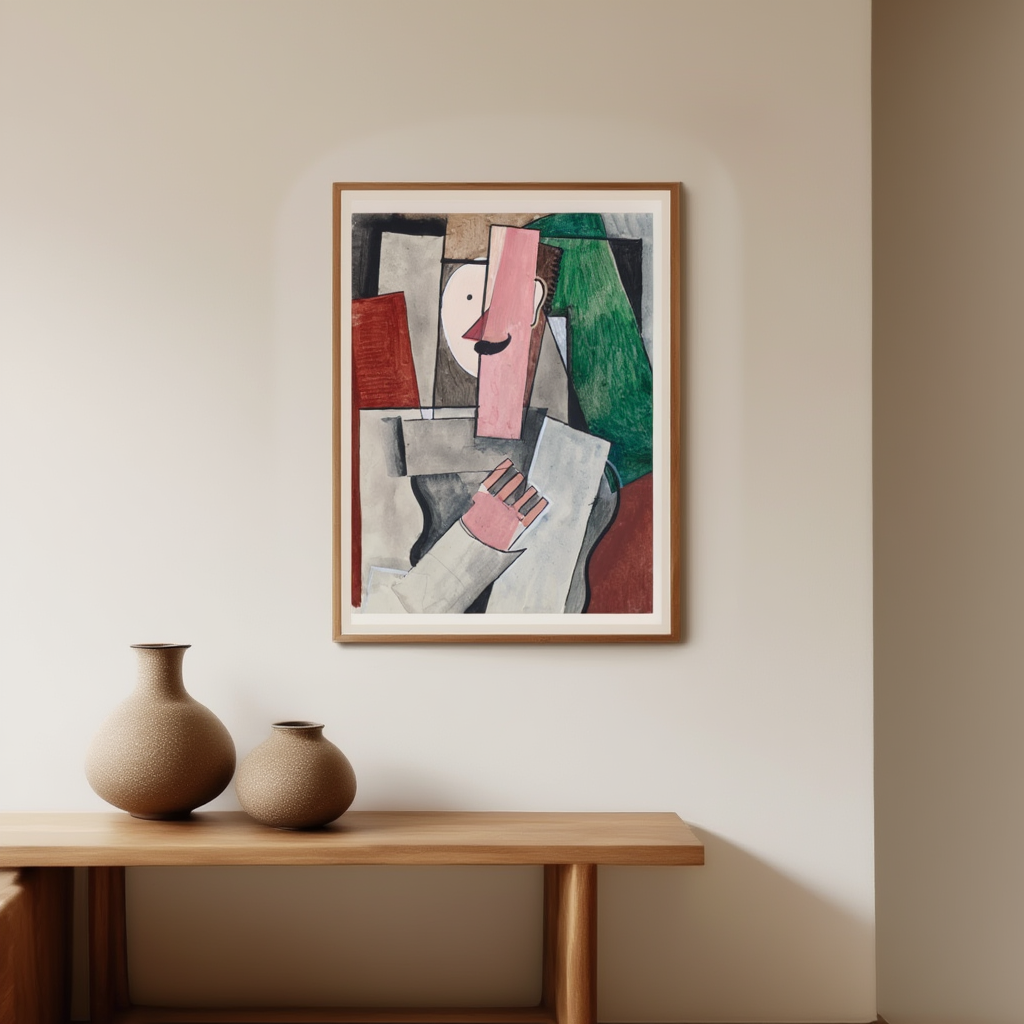 Lesoldatàlamoustache (1918) – Cubist / Post-Cubist Art Print - Hakyarts