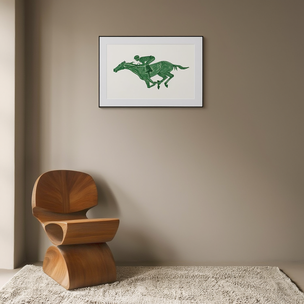Horse Racing – Minimalist Art Print for Contemporary Interiors