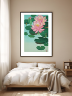 Ohara Koson – Water Lilies Poster – Serene Japanese Woodblock Art Print - Hakyarts