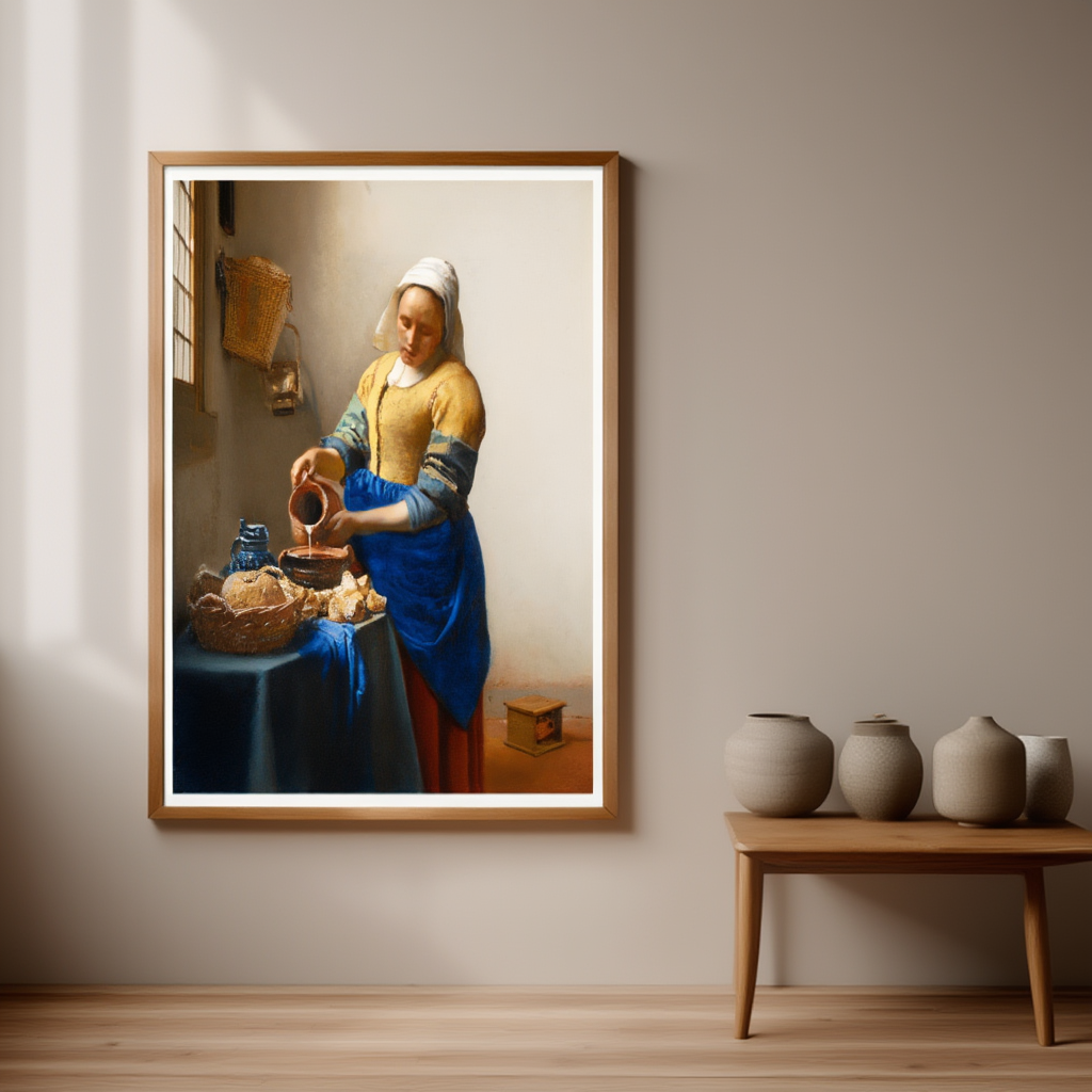 The Milkmaid – Johannes Vermeer Poster | Dutch Golden Age Figurative Art Print