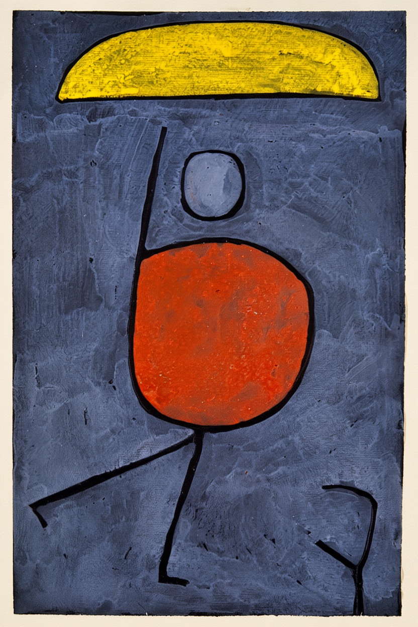 With an Umbrella (1939) by Paul Klee – Modernist Figurative Art Print - Hakyarts