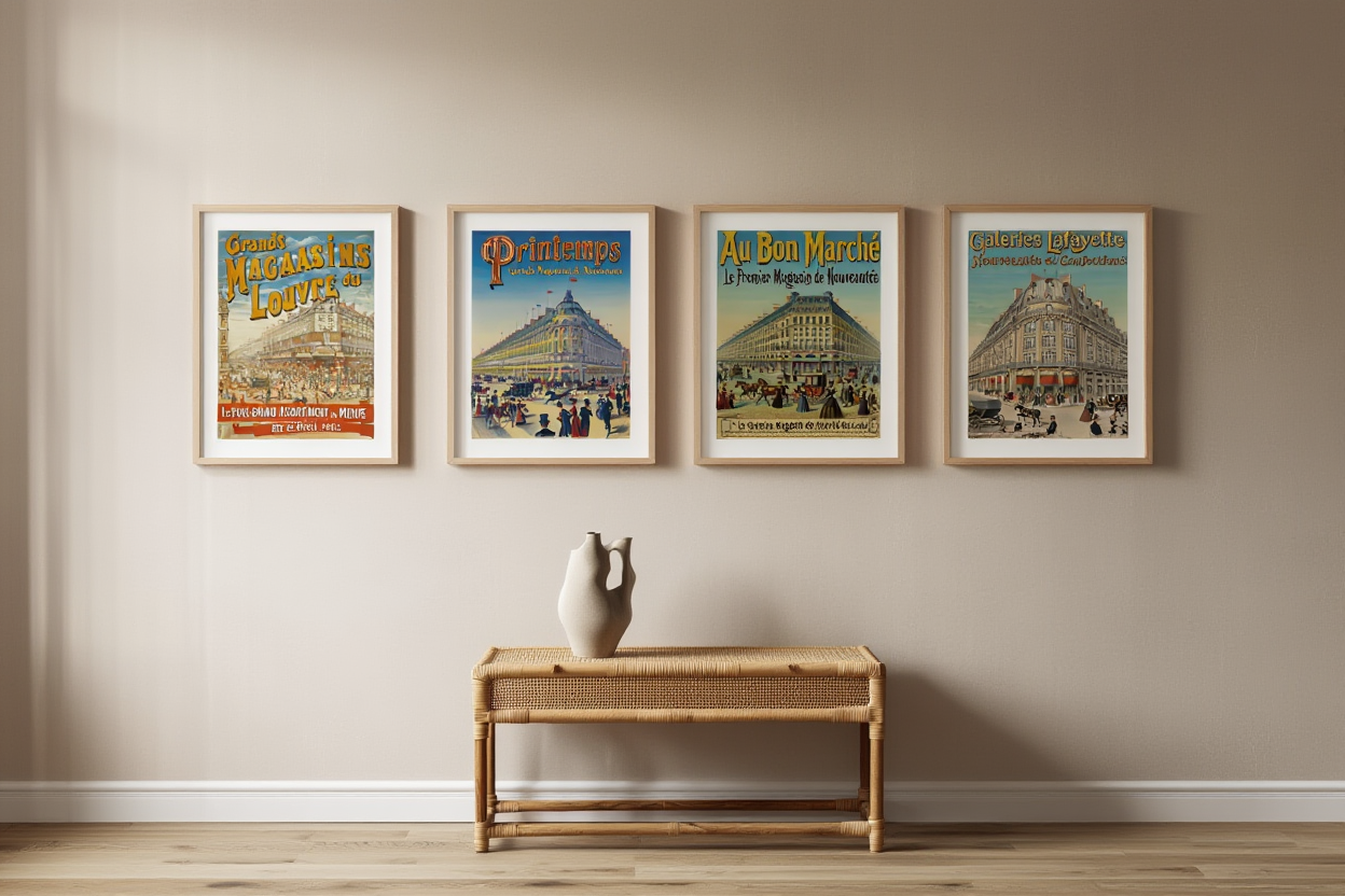 Vintage French Magazine Posters – 4 Prints | Mix & Match Wall Art
