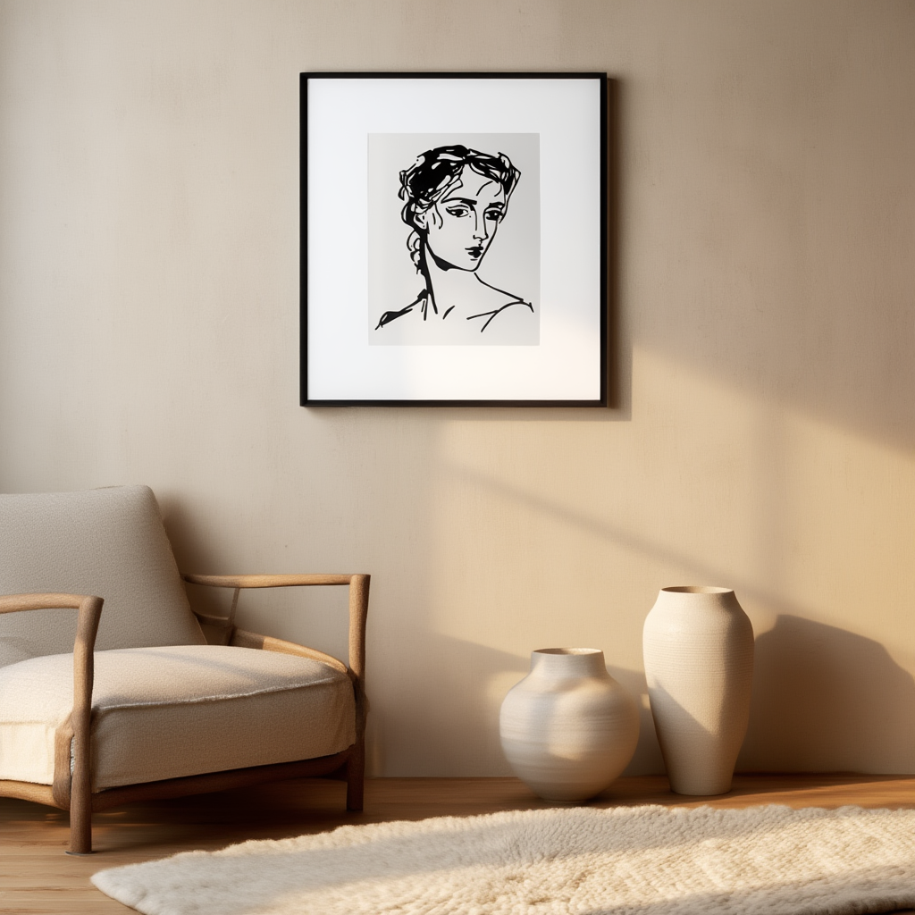 Woman Bust Poster – Vintage Classical Sculpture Wall Art Print