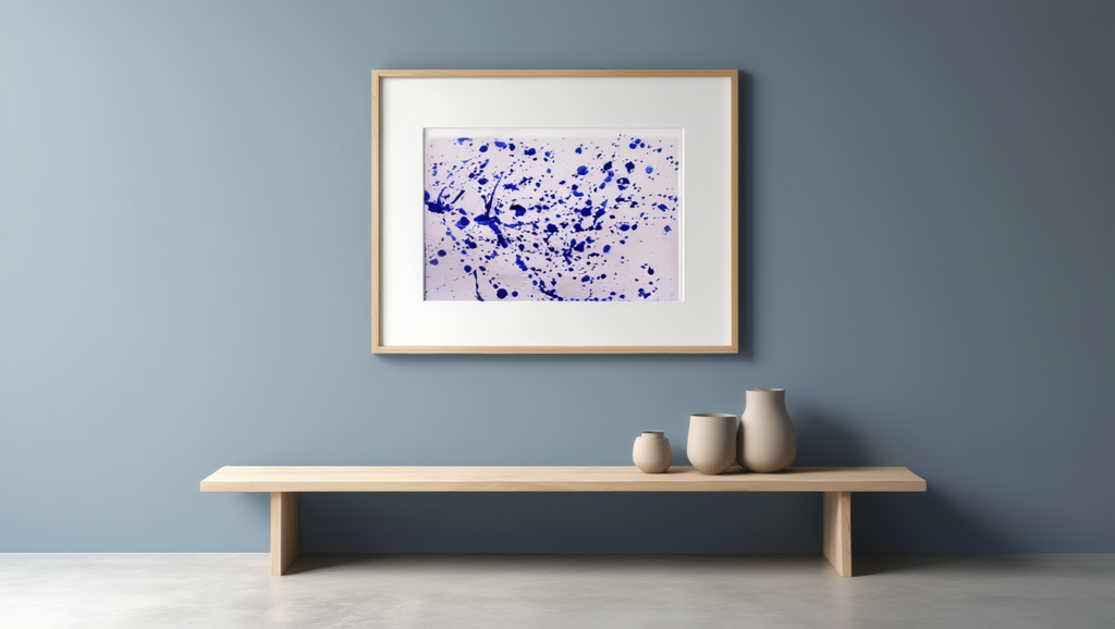 Pollock Inspired Blue Splash Poster
