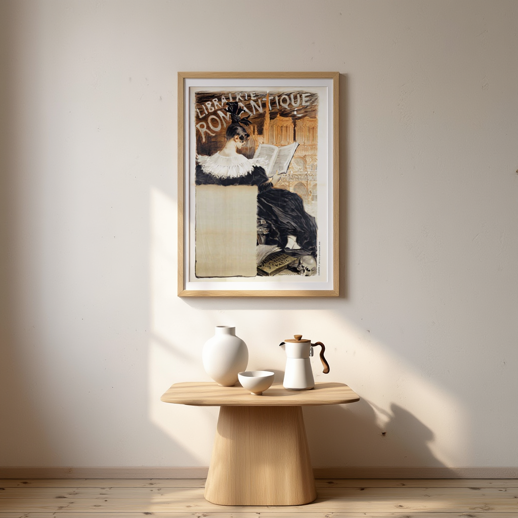 Librairie Romantique Poster – Vintage French Art Print