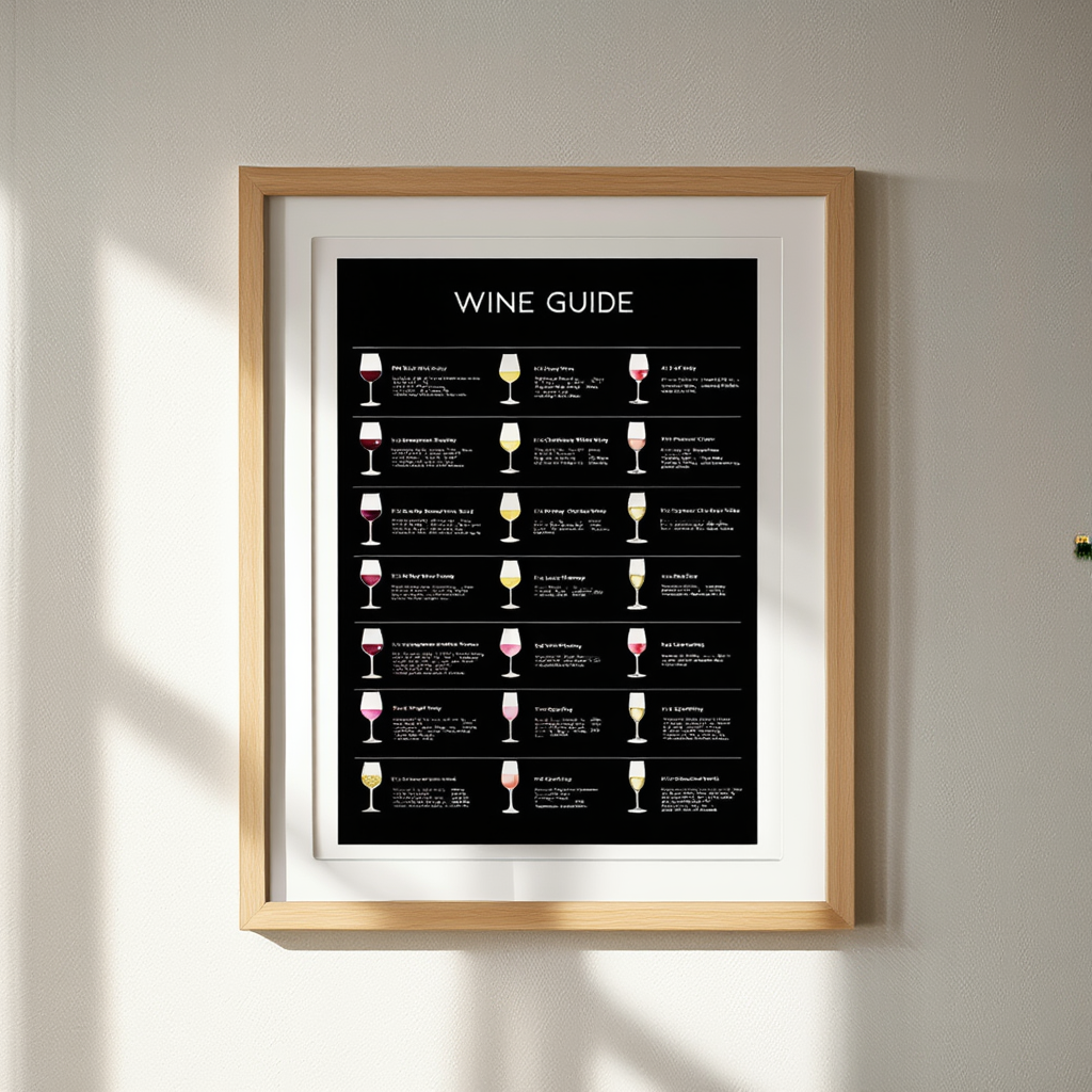 Wine Guide Poster – Illustrated Wall Art for Wine Lovers
