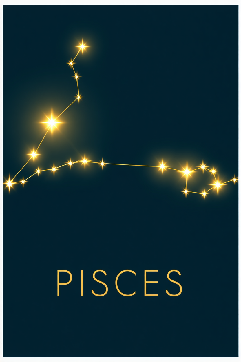 Star Sign Pisces Poster | Personal Zodiac Wall Art Print