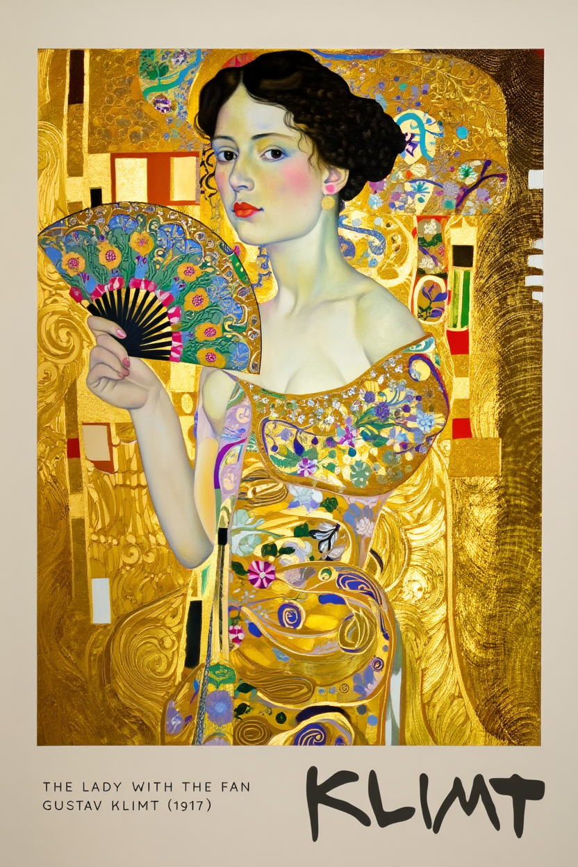 Gustav Klimt Art Print Set – 5 Golden Wall Art Prints | Elegant Gallery Wall Décor for Living Room, Bedroom & Office