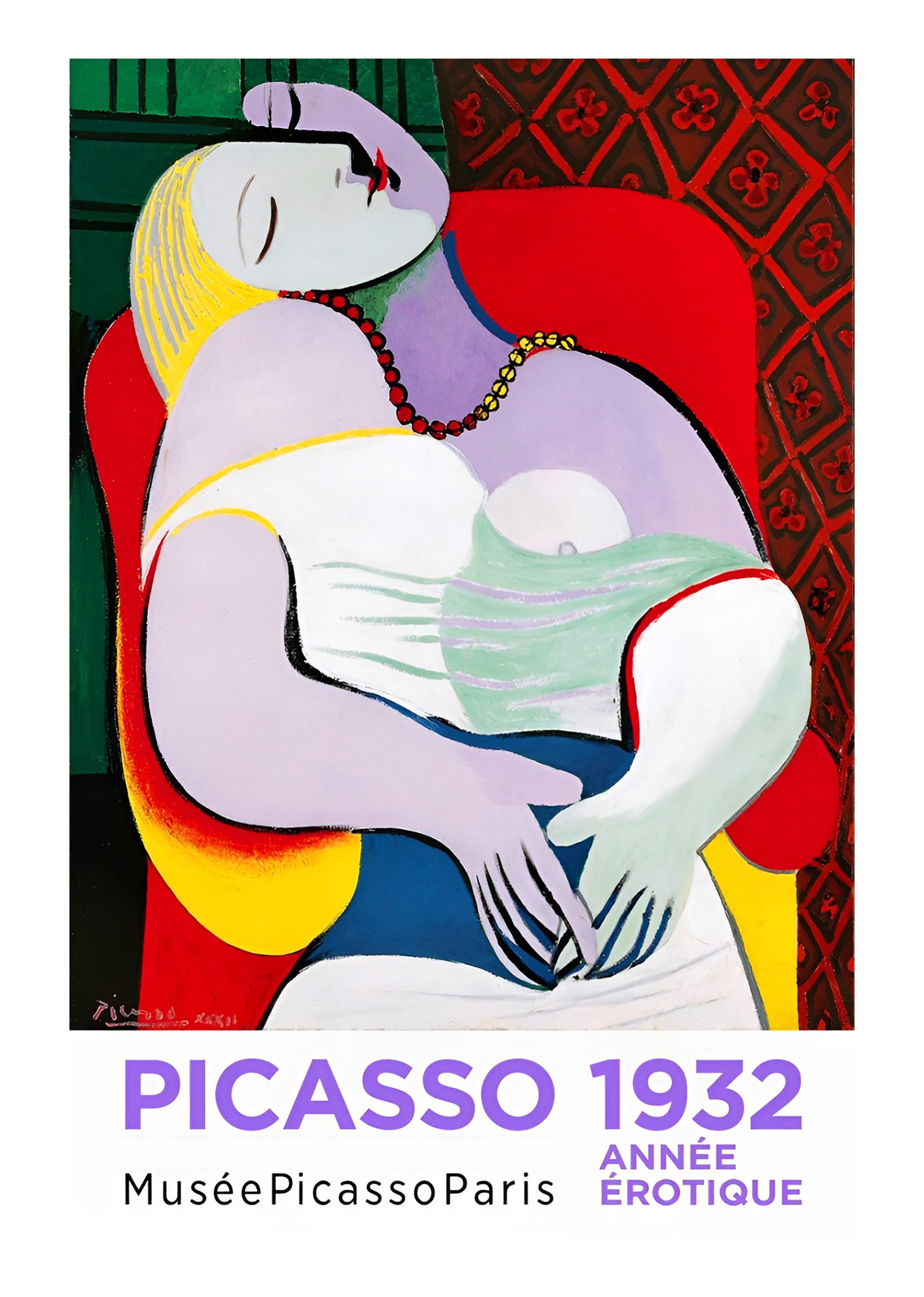 Set of 2 Flower Market Tulips & Musée Picasso Paris 1932 | Contemporary Floral & Art Exhibition Wall Art Prints