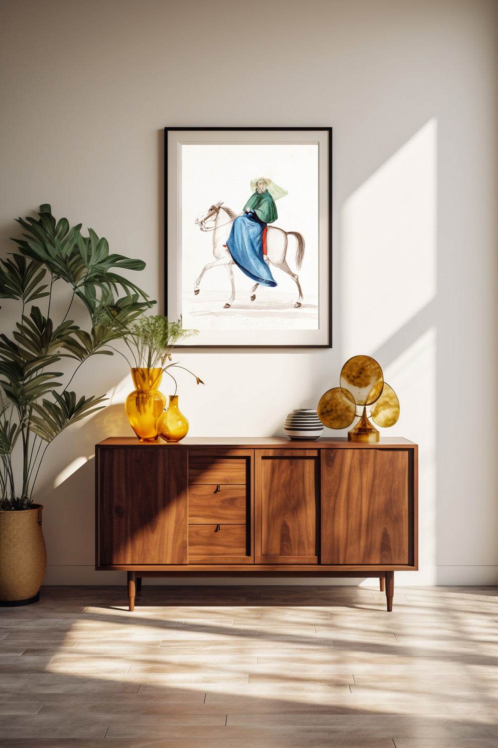 An Elegantly Dressed Woman on Horseback - Hakyarts