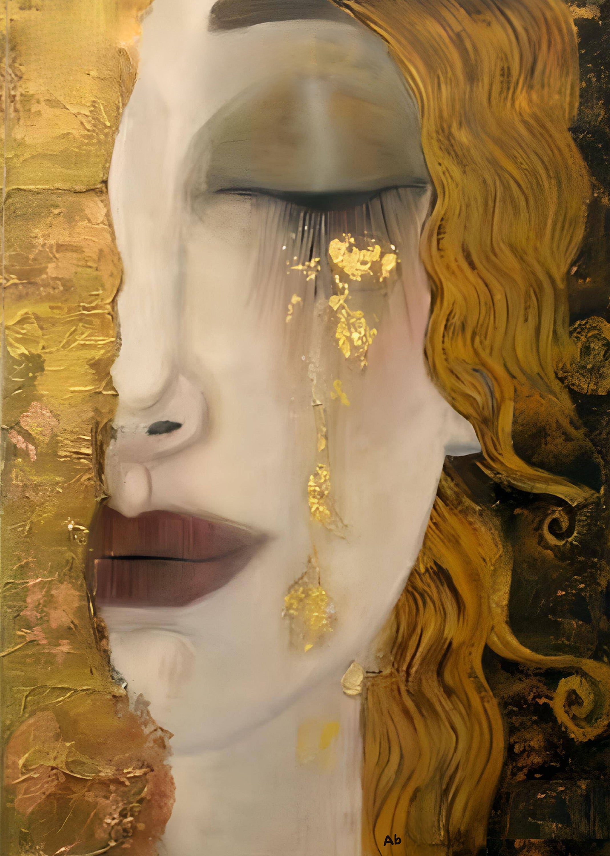 Vintage Soul – Textured Portrait Collage Art Print – Unique Mixed Media Poster