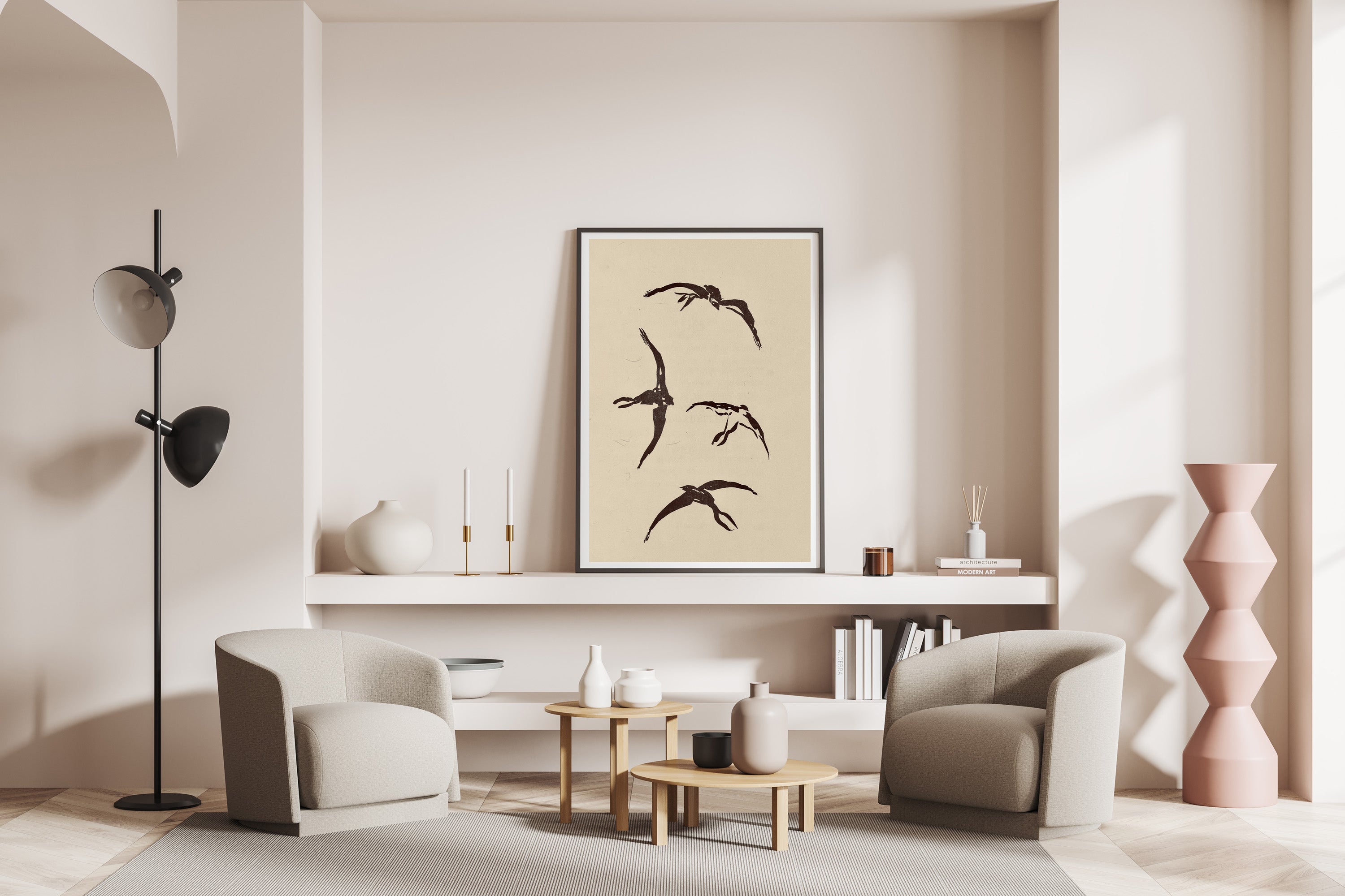 Swallow Flight Pattern – Vintage Ornithology Illustration Print | Graceful Bird Wall Art